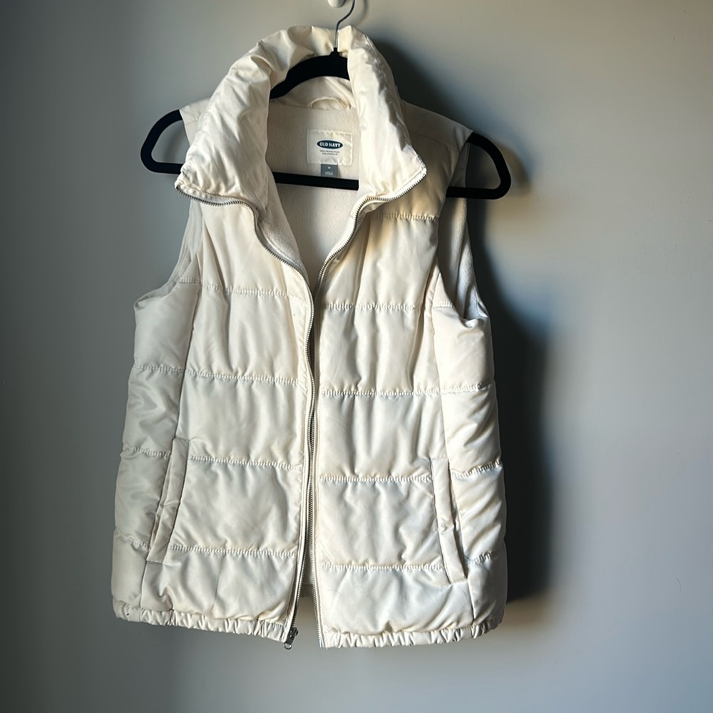 Cream puffer vest